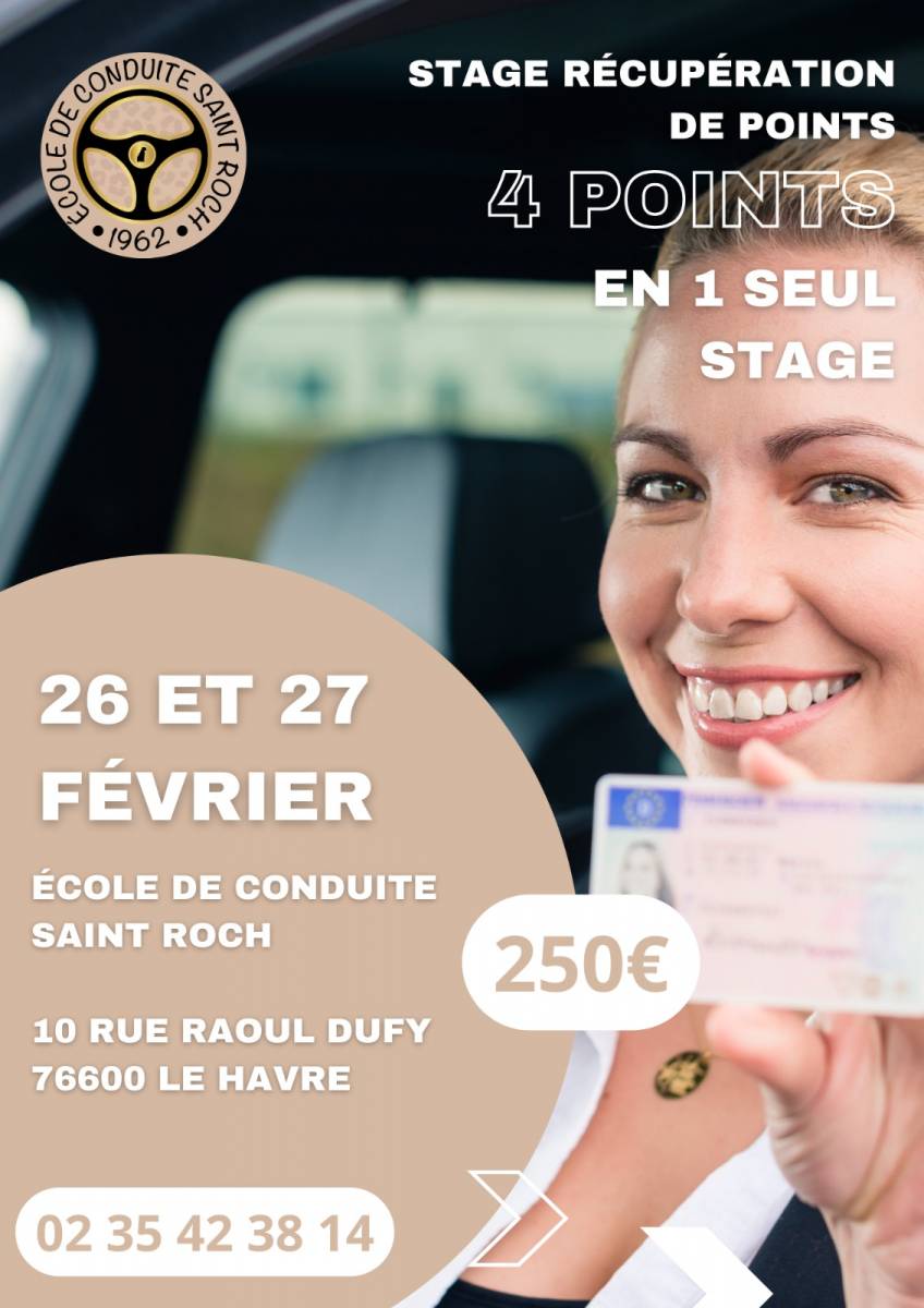 Où trouver un stage de récupération de points du permis de conduire Le Havre 
